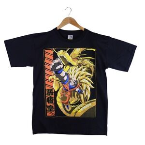 Thessh Dragon Ball Z Goku Super Saiyan 3 Graphic T-Shirt Mens Large Black Anime